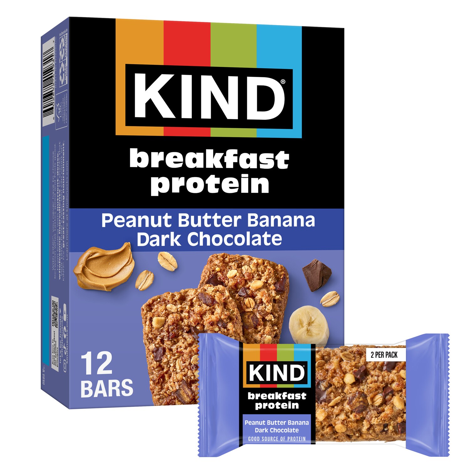 KIND Breakfast Protein Bars, Peanut Butter Banana Dark Chocolate 