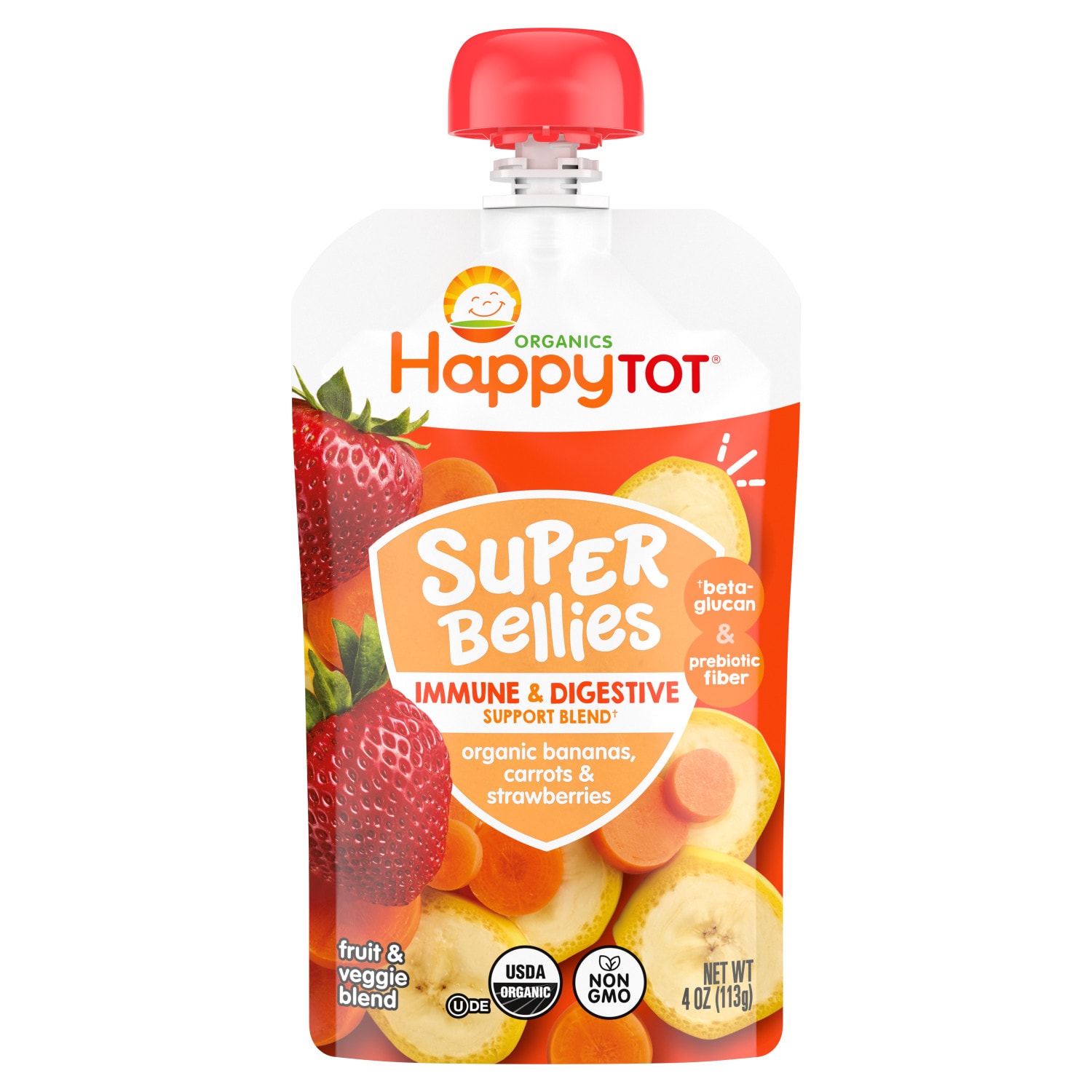 Happy Family Happy Tot Super Bellies Organic Bananas, Carrots & Strawberries