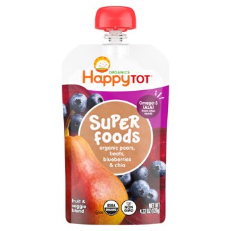 Happy Family Happy Tot Super Foods, Organic Pears, Beets, Blackberries & Chia