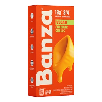 Banza Plant-Based Chickpea Pasta Mac & Cheese, Vegan Cheddar