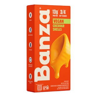 Banza Plant-Based Chickpea Pasta Mac & Cheese, Vegan Cheddar