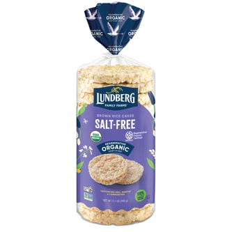 Lundberg Organic Whole Grain Rice Cakes, Brown Rice, Salt Free