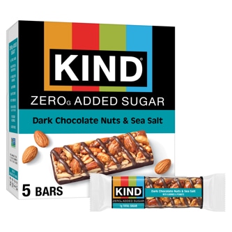 KIND Zero Added Sugar Bars, Dark Chocolate Nuts & Sea Salt