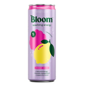 Bloom Sparkling Energy Drink, Raspberry Lemon, Can