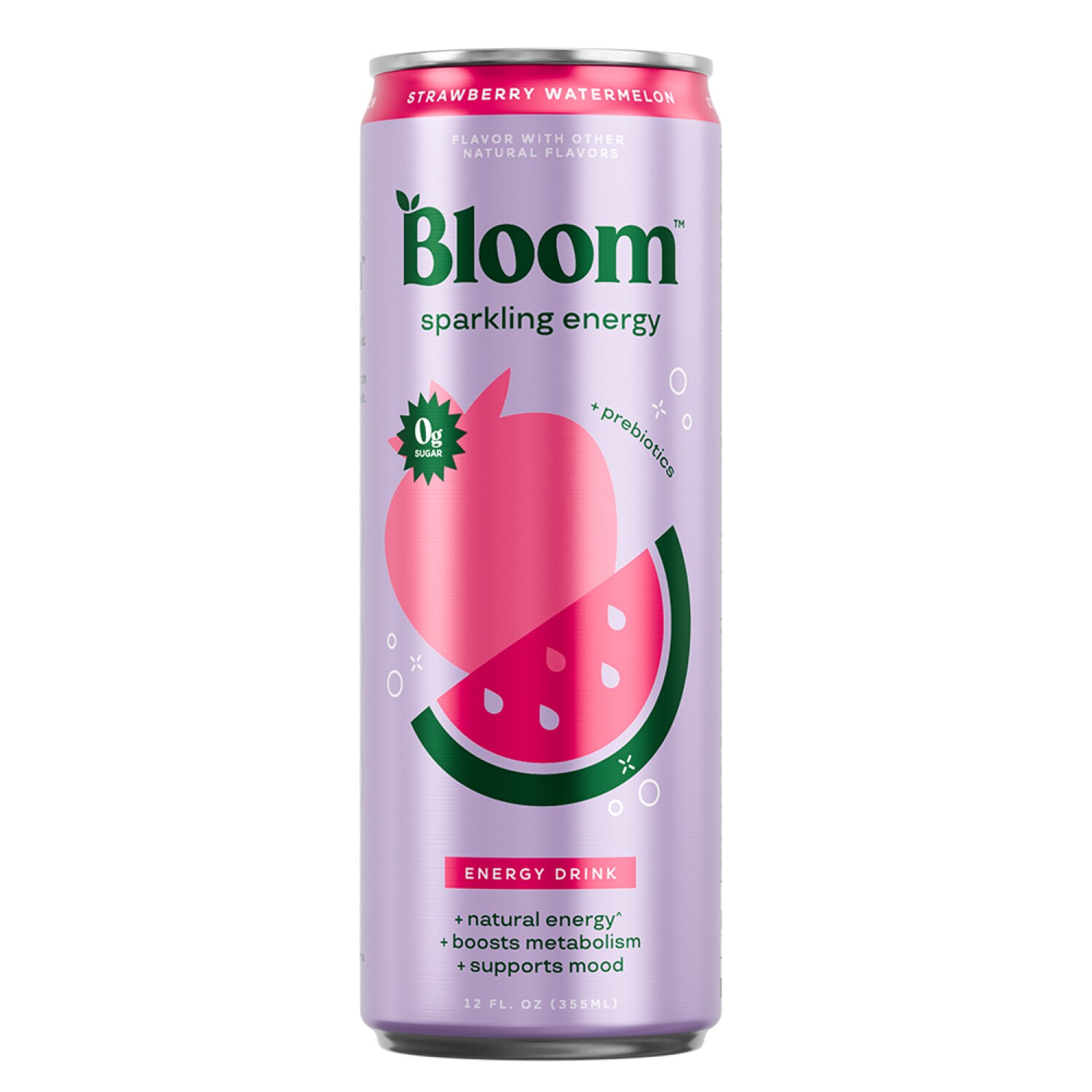 Bloom Sparkling Energy Drink, Strawberry Watermelon, Can