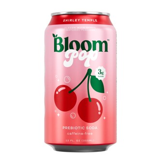 Bloom Pop Prebiotic Soda, Shirley Temple, Can