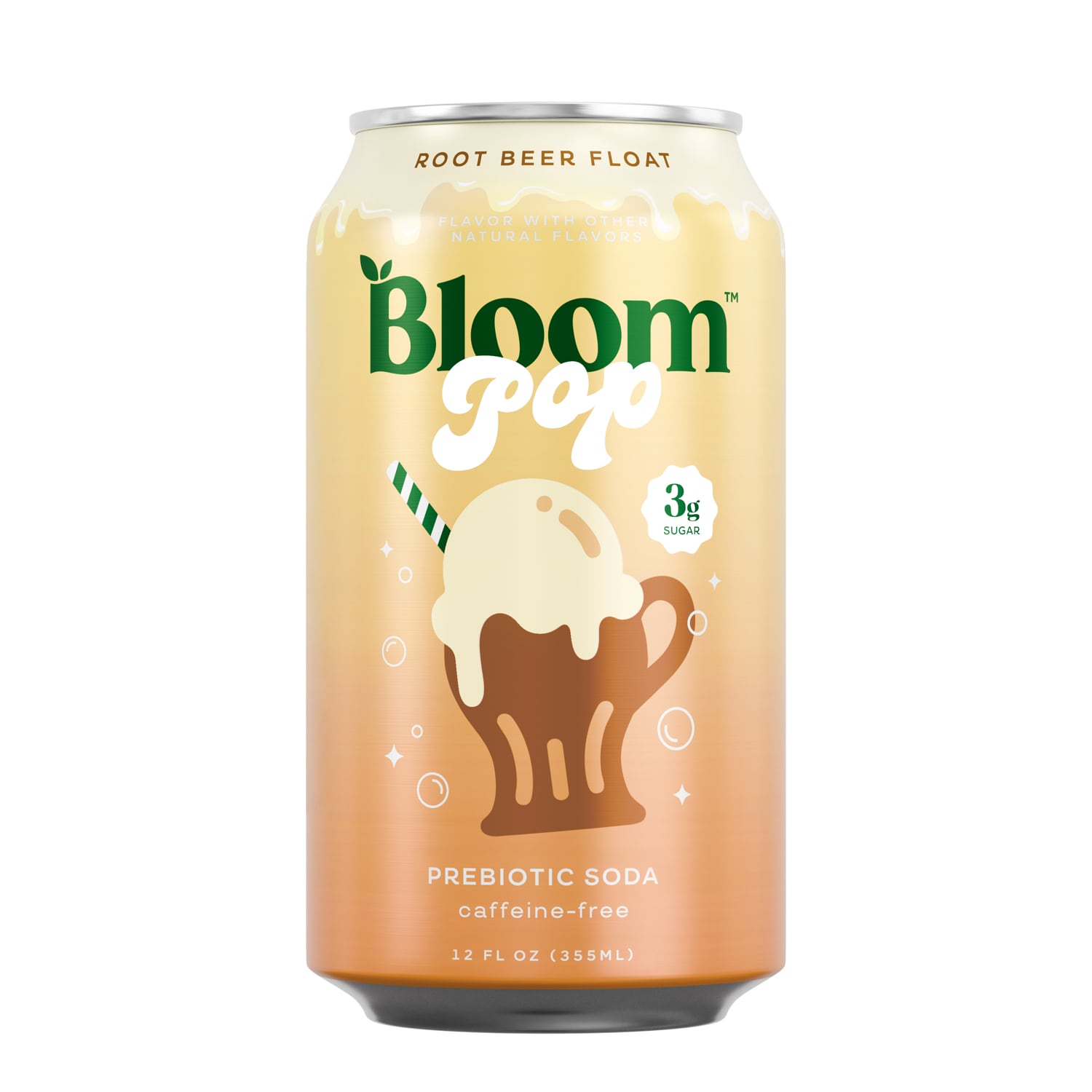 Bloom Pop Prebiotic Soda, Root Beer, Can