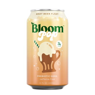 Bloom Pop Prebiotic Soda, Root Beer, Can