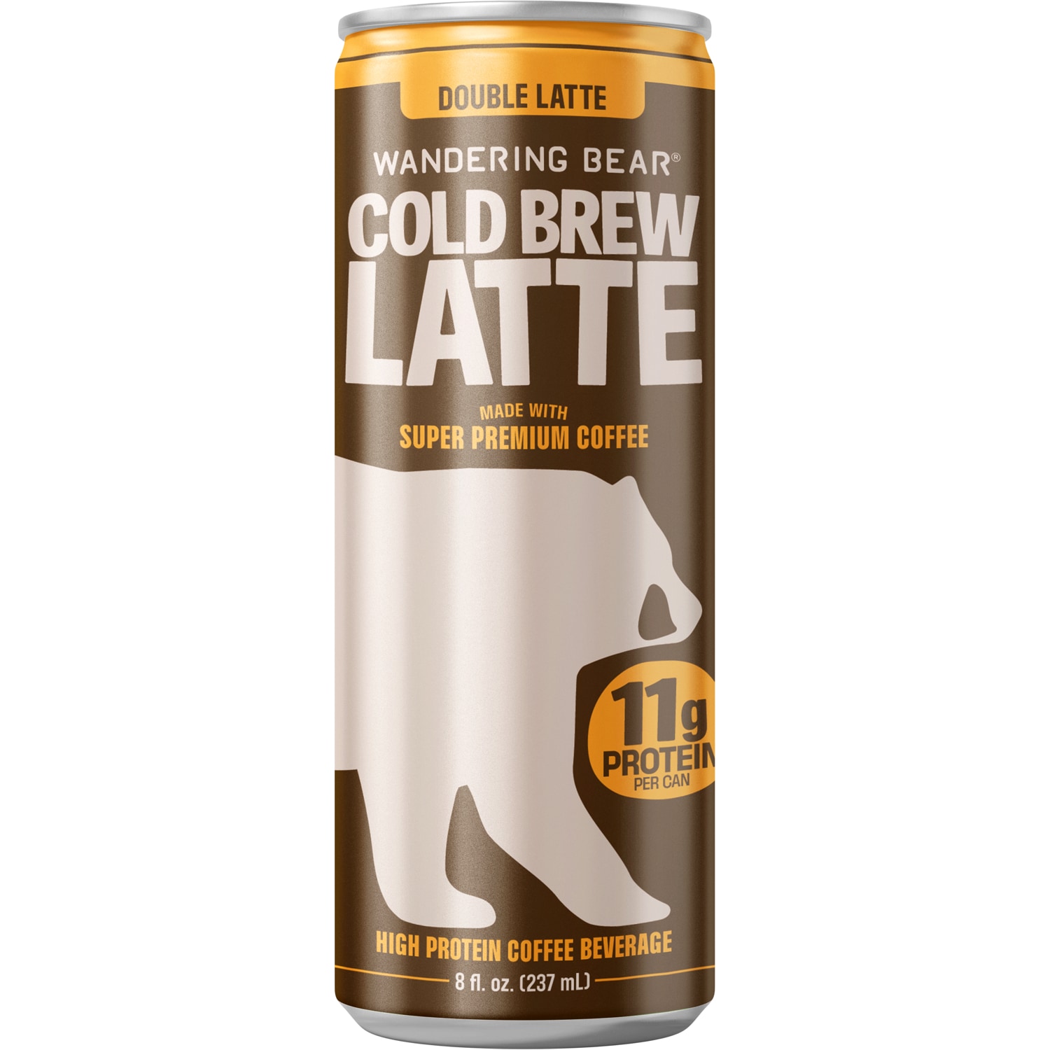 Wandering Bear High-Protein Cold Brew Latte Double Latte, Can