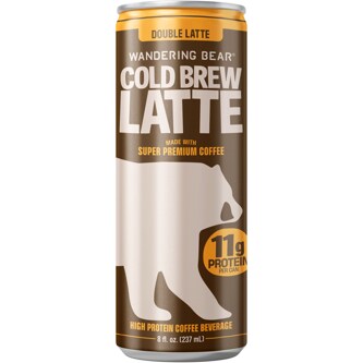 Wandering Bear High-Protein Cold Brew Latte Double Latte, Can