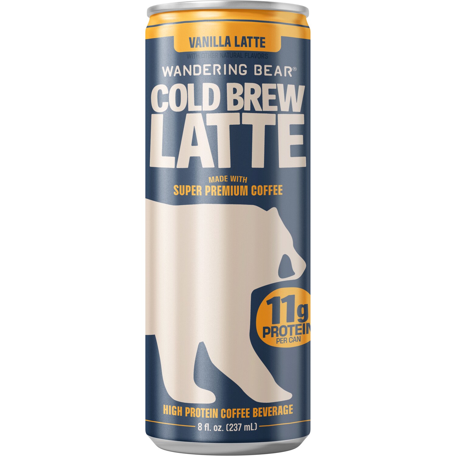 Wandering Bear High-Protein Cold Brew Latte Vanilla Latte, Can