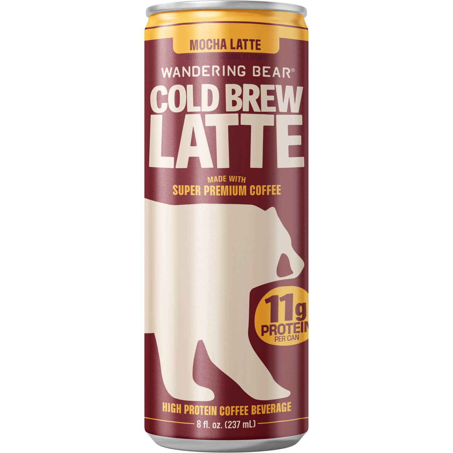 Wandering Bear High-Protein Cold Brew Latte Mocha Latte, Can