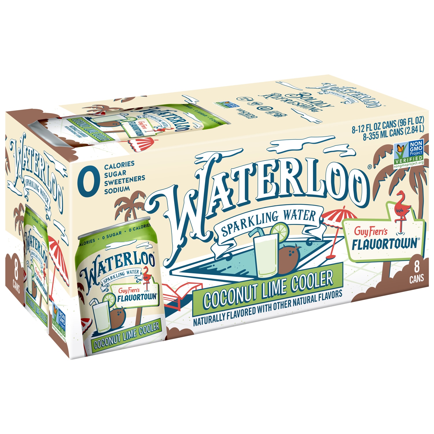 Waterloo Sparkling Water, Coconut Lime Cooler, Cans