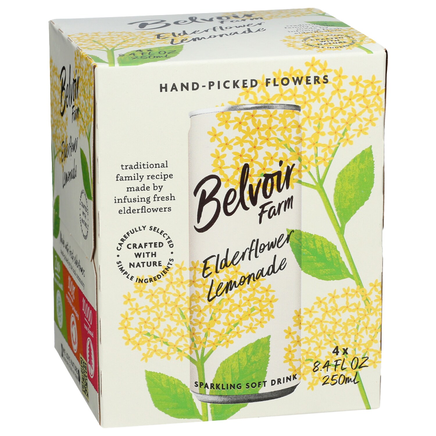 Belvoir Fruit Farms Elderflower Lemonade, Cans