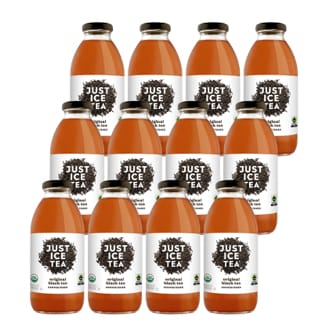 Just Ice Tea Unsweetened, Organic Black Tea, Glass Bottle, Case
