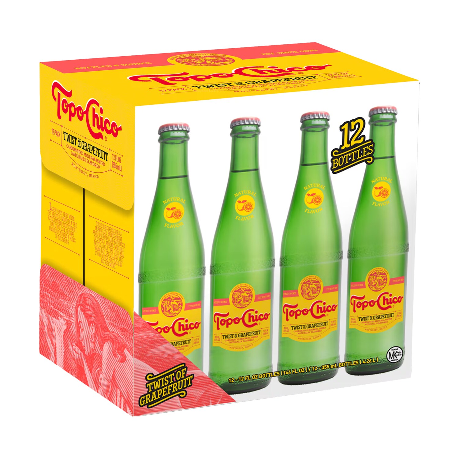Topo Chico Mineral Water, Grapefruit, Bottle, Case