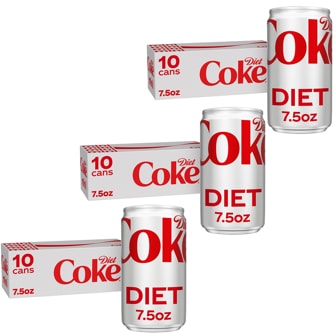Coca-Cola Diet Cola, Mini Cans, Case