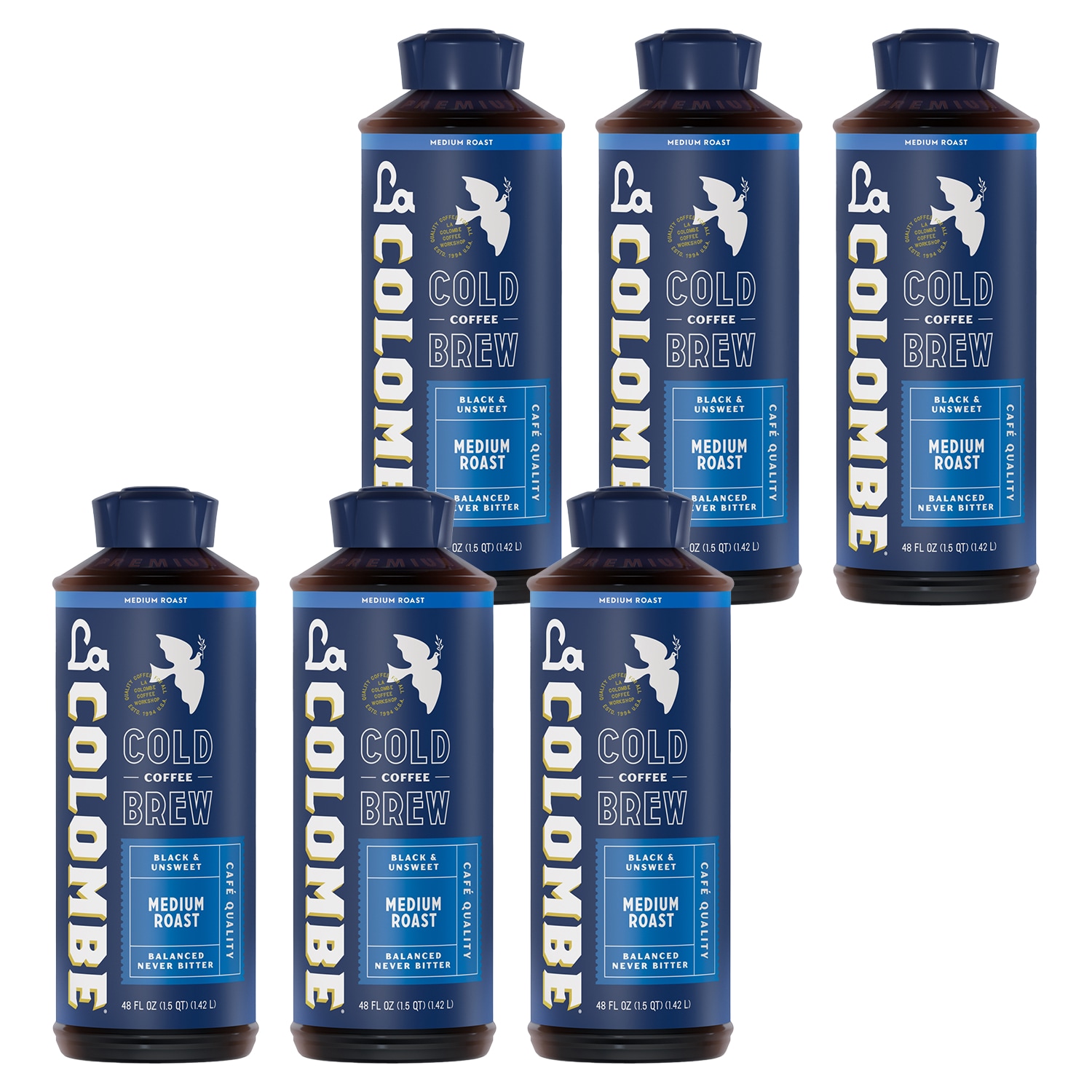 La Colombe Black & Unsweet Cold Brew, Medium Roast, Case