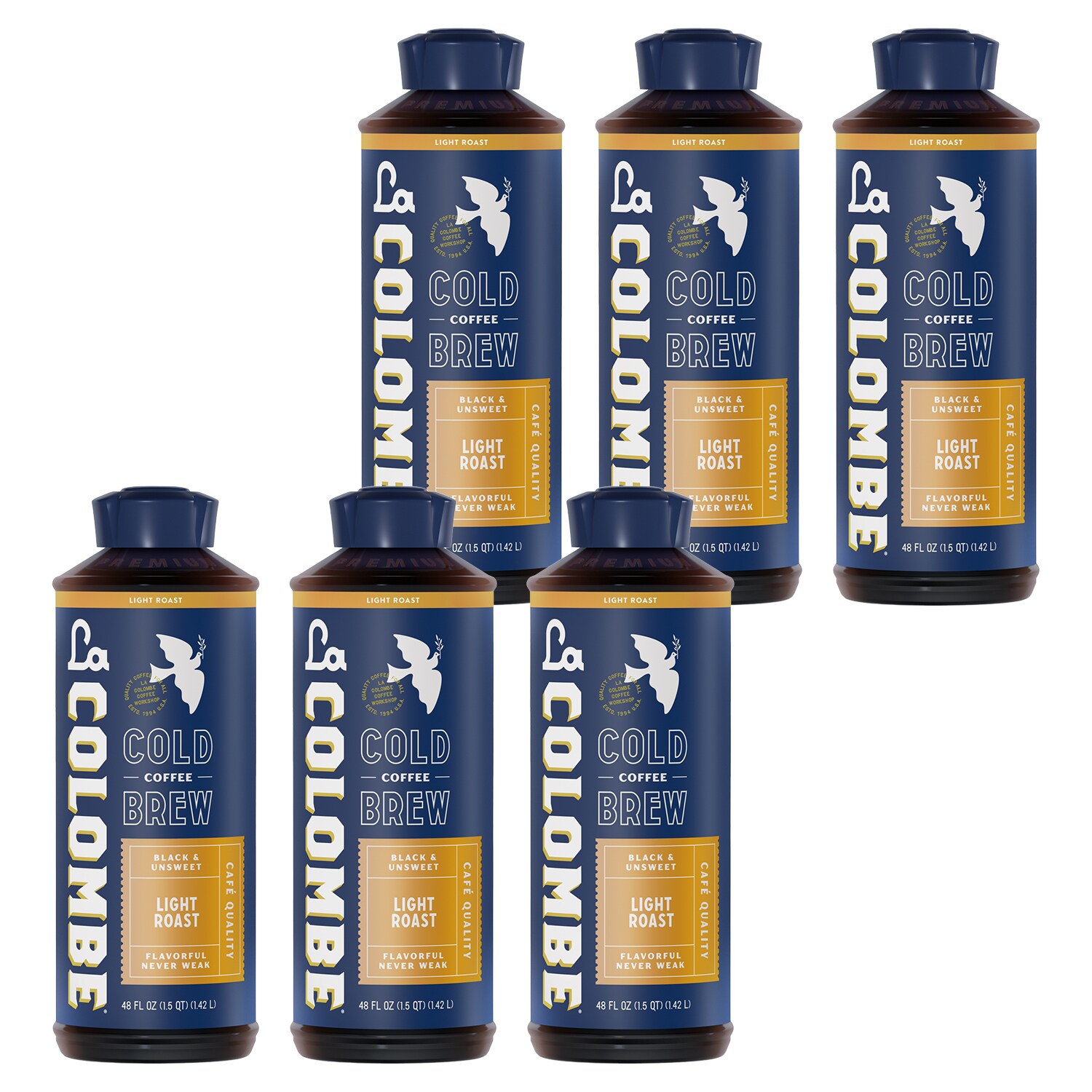 La Colombe Black & Unsweet Cold Brew, Light Roast, Case