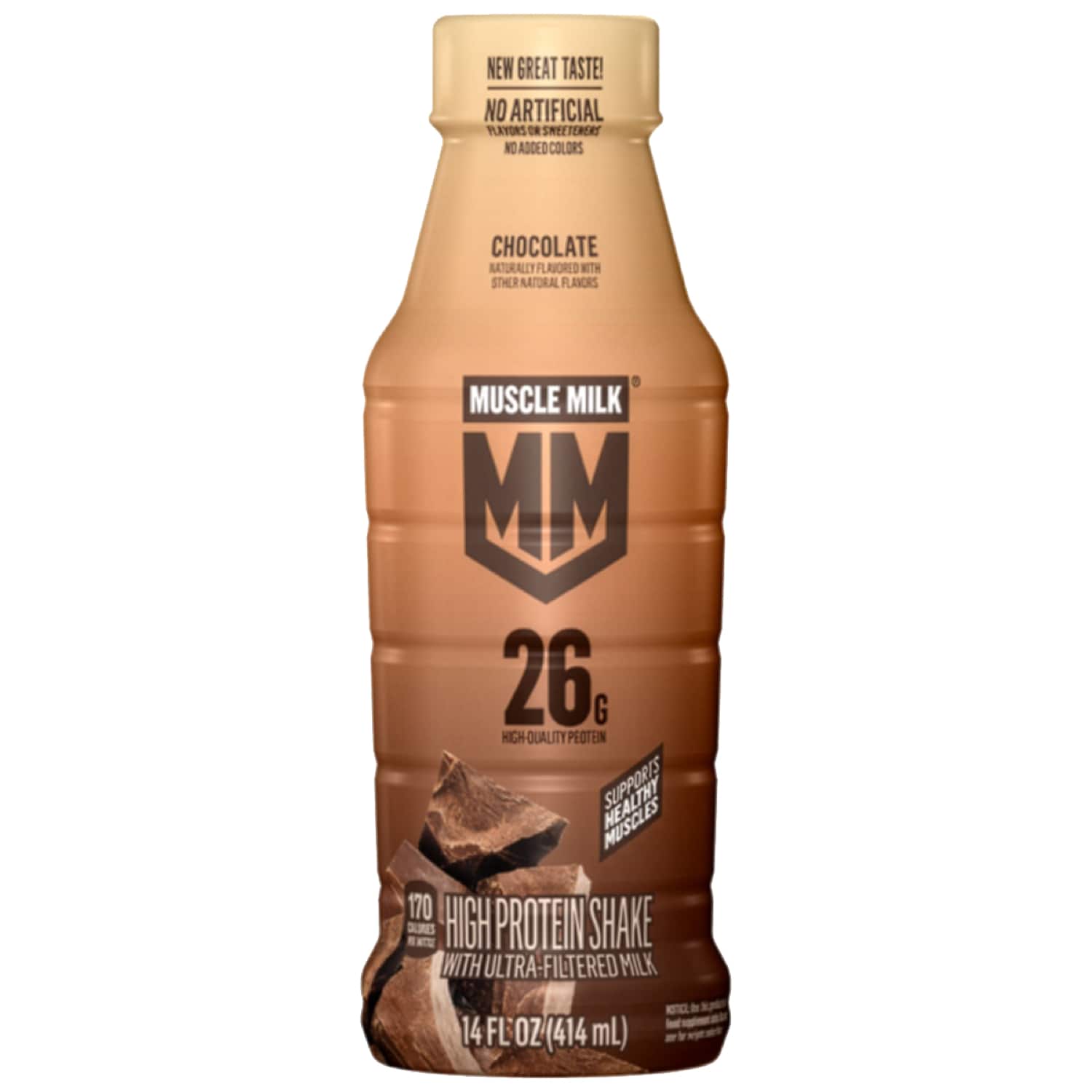 Muscle Milk Protein Nutrition Shake, Chocolate, Plastic Bottle