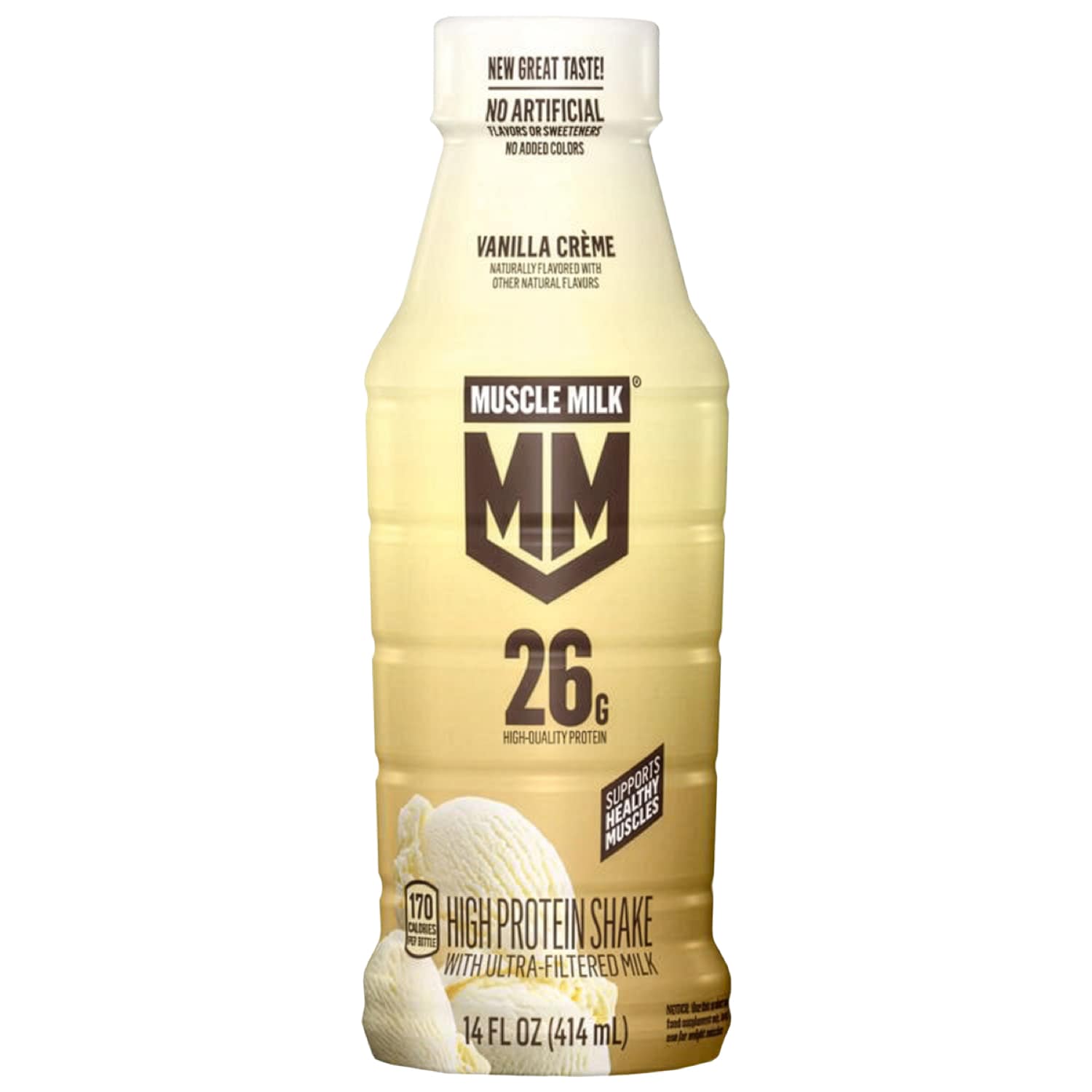 Muscle Milk Protein Nutrition Shake, Vanilla Crème, Plastic Bottle