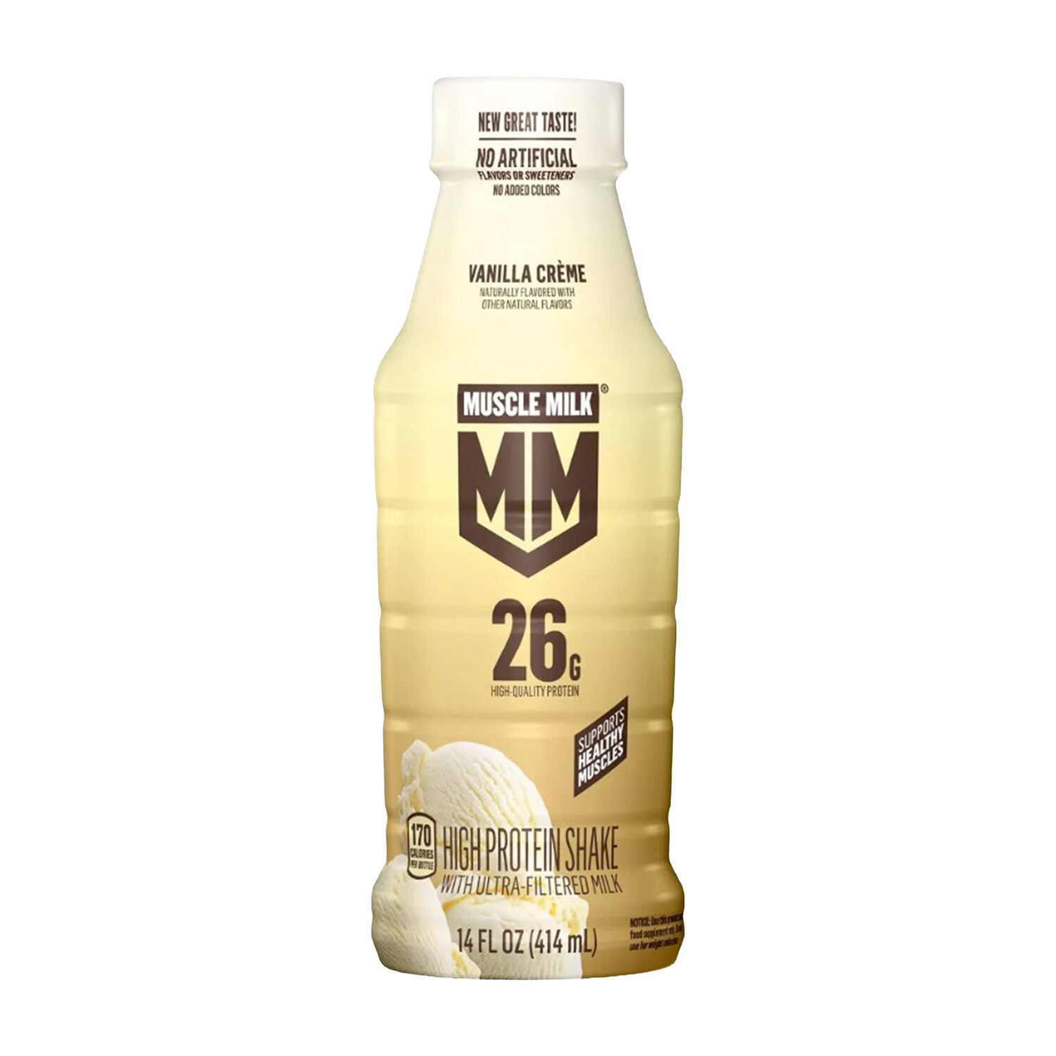 Muscle Milk Protein Nutrition Shake, Vanilla Crème, Plastic Bottle