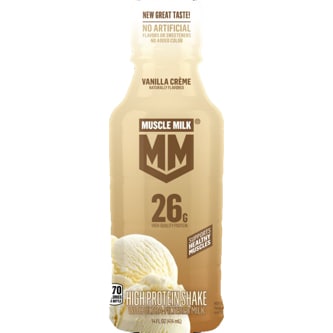 Muscle Milk Protein Nutrition Shake, Vanilla Crème, Plastic Bottle