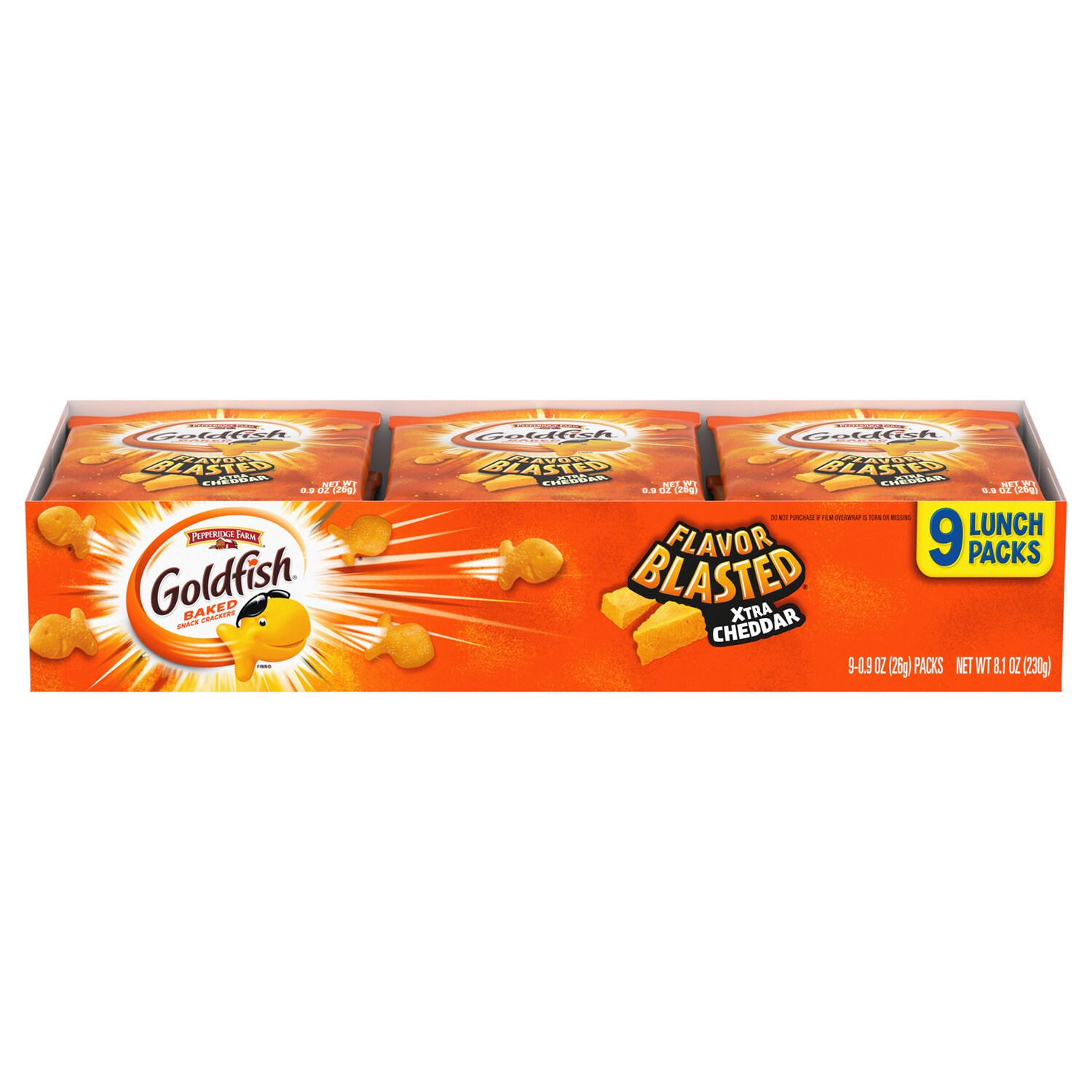 Goldfish Flavor Blasted Crackers Multi-Packs, Extra Cheddar