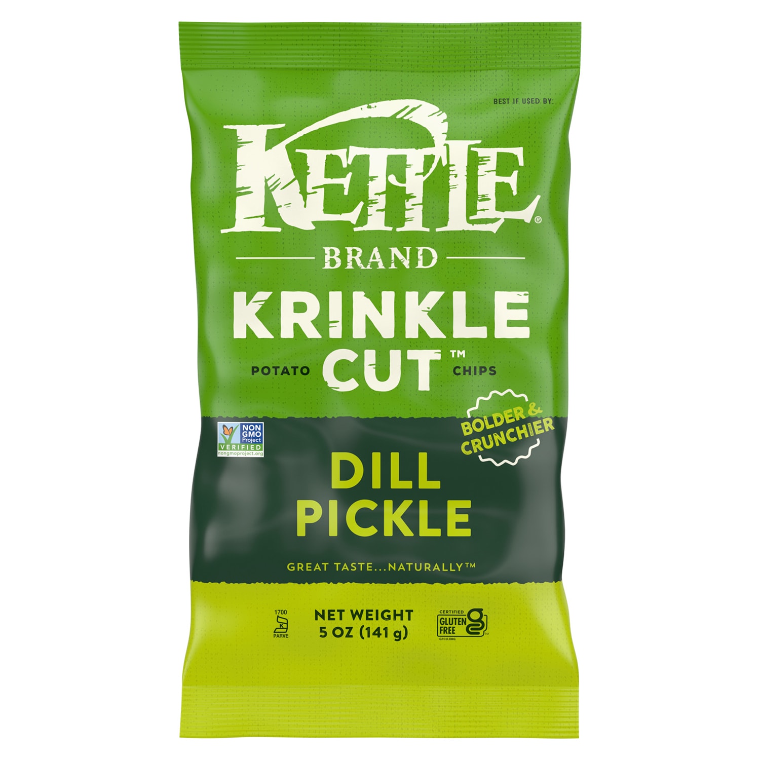 Kettle Brand Krinkle Cut Potato Chips, Dill Pickle
