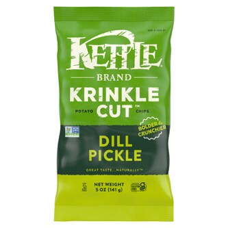 Kettle Brand Krinkle Cut Potato Chips, Dill Pickle
