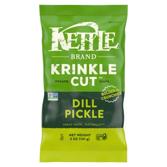 Kettle Brand Krinkle Cut Potato Chips, Dill Pickle