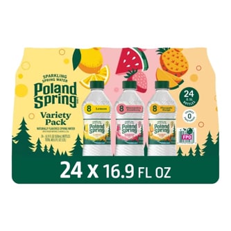 Poland Spring Sparkling Natural Spring Water, Variety Pack, Plastic Bottles