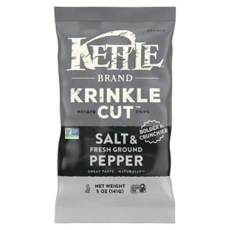 Kettle Brand Krinkle Cut Potato Chips, Salt & Fresh Ground Pepper 