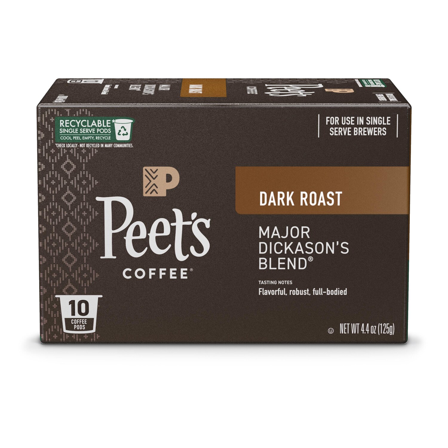 Peet's Coffee Dark Roast Coffee, Major Dickason's Blend, K-Cups