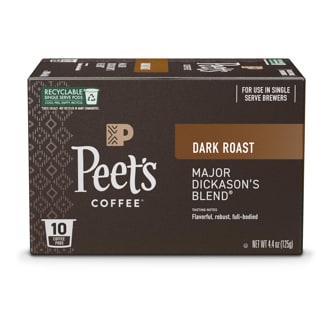 Peet's Coffee Dark Roast Coffee, Major Dickason's Blend, K-Cups
