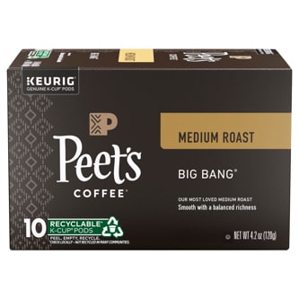Peet's Coffee Medium Roast Coffee, Big Bang, K-Cups