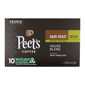 Peet's Coffee Decaf Dark Roast Coffee, House Blend, K-Cups