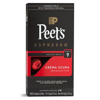 Peet's Coffee Medium Roast Espresso Capsules, Crema Scura