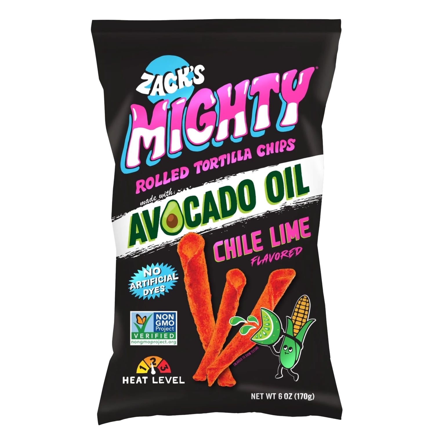 Zack's Mighty Rolled Tortilla Chips, Chile Lime