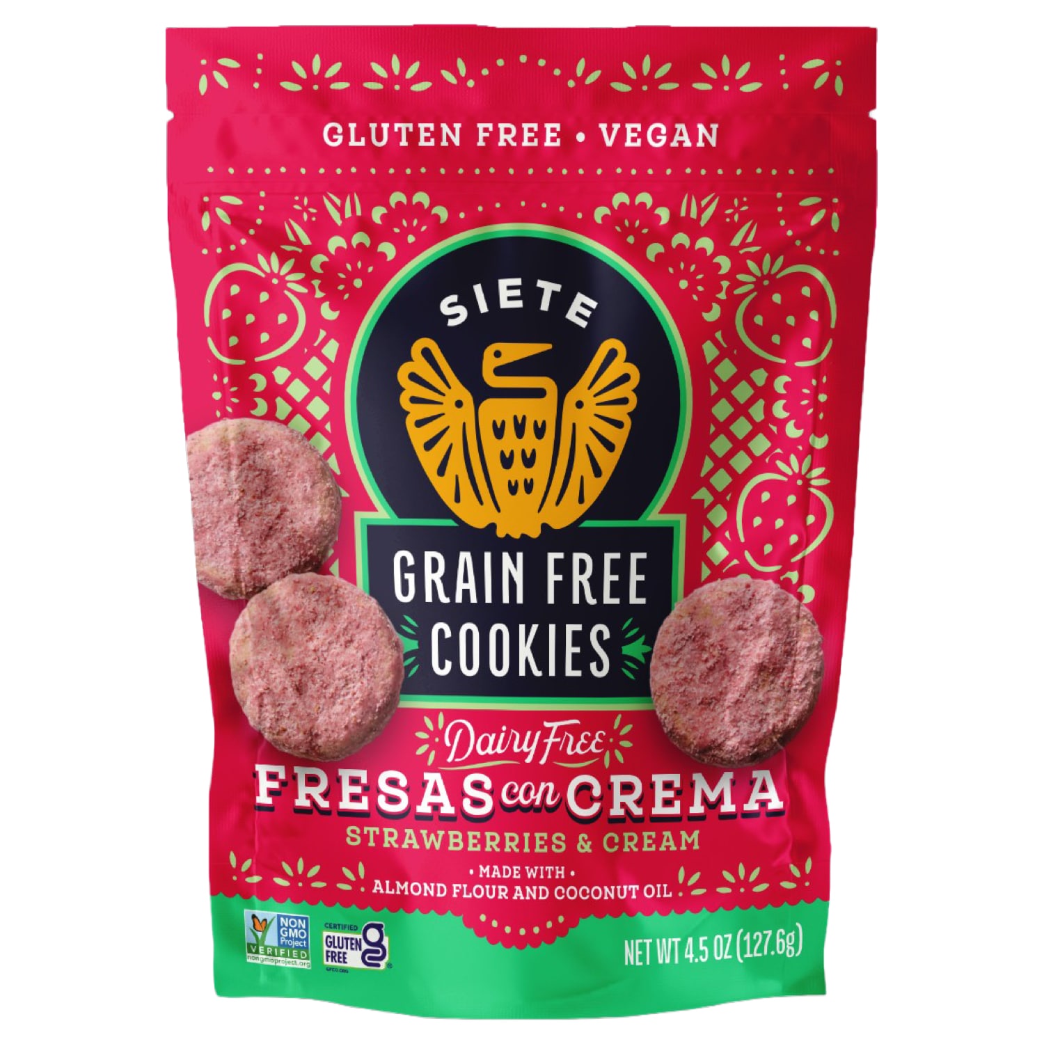 Siete Grain Free Cookies, Fresas con Crema