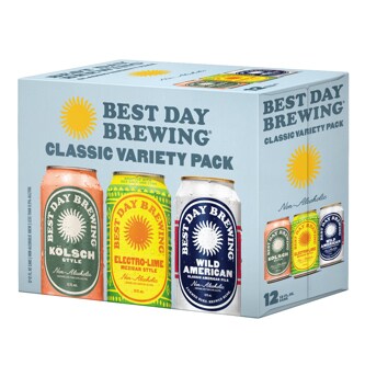 Best Day Brewing Non-Alcoholic Classic Variety Pack, Cans