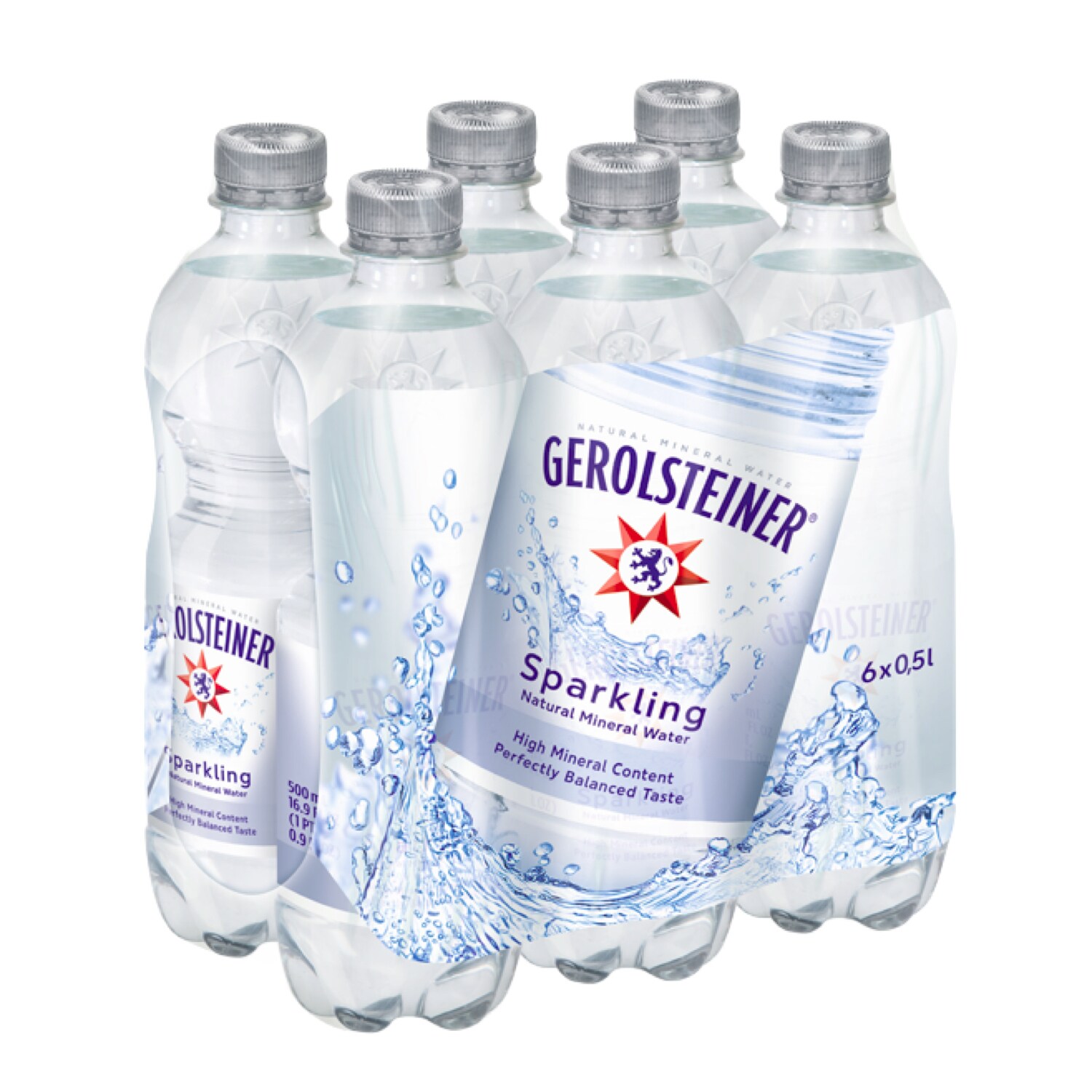 Gerolsteiner Sparkling Natural Mineral Water, Plastic Bottles