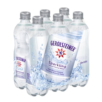 Gerolsteiner Sparkling Natural Mineral Water, Plastic Bottles