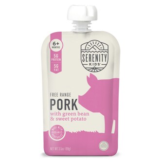 Serenity Kids Baby Food Free Range Pork With Organic Green Bean & Sweet Potato