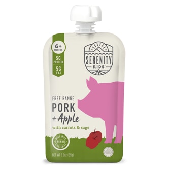 Serenity Kids Baby Food Free Range Pork + Apple With Organic Carrots & Sage