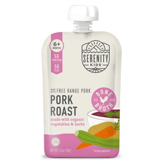  Serenity Kids Baby Food Free Range Pork Roast With Organic Vegetables & Herbs & Bone Broth