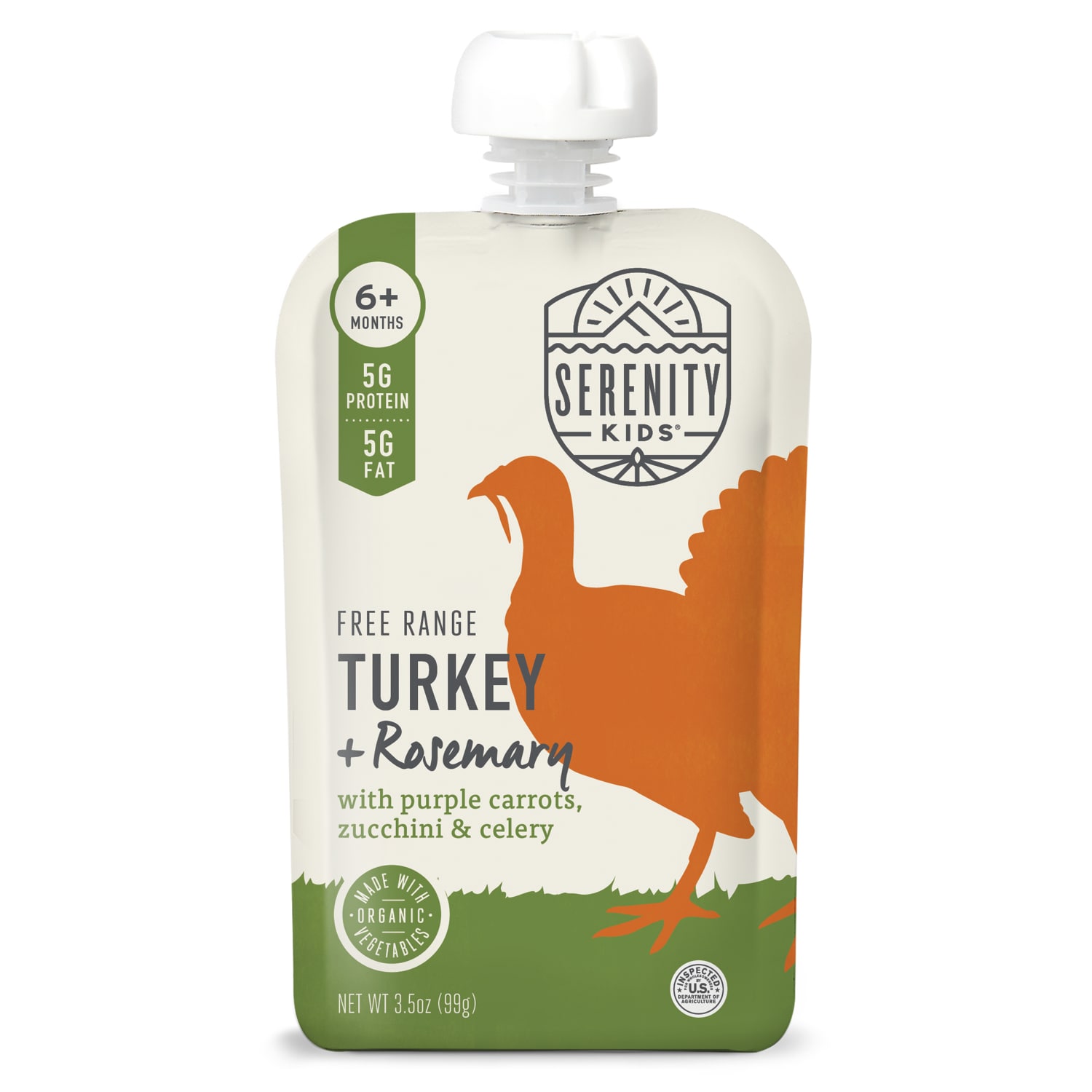 Serenity Kids Baby Food Free Range Turkey + Rosemary With Organic Purple Carrots & Celery