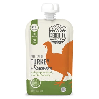 Serenity Kids Baby Food Free Range Turkey + Rosemary With Organic Purple Carrots & Celery