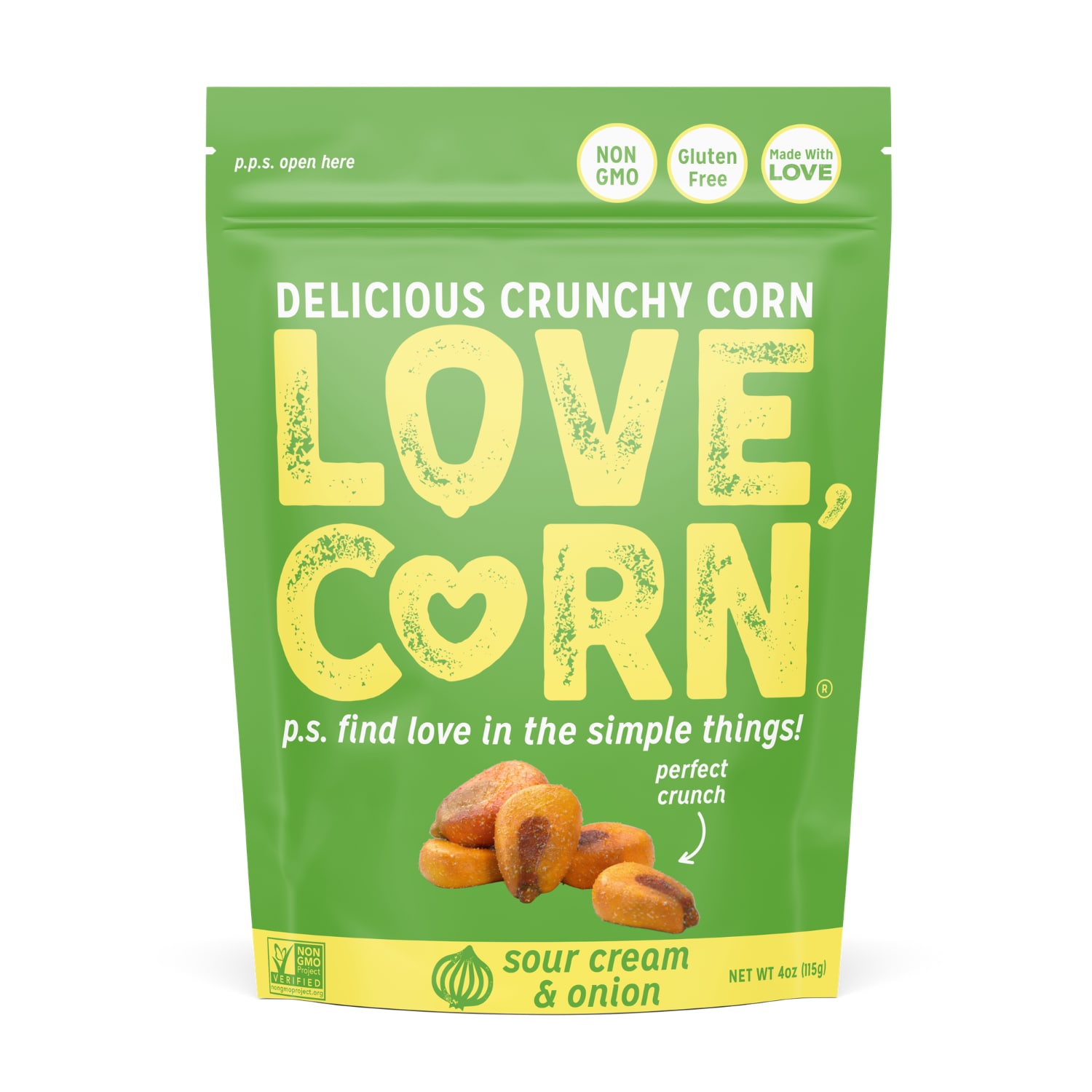 Love Corn Crunchy Corn, Sour Cream & Onion