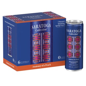 Saratoga Collection Sparkling Spring Water, Anatomy of a Peach, Cans